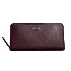 Kate Spade NWT Jackson Large Continental Wallet Cherrywood Leather WLRU5833